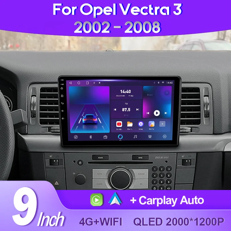 

QSZN For Opel Vectra 3 C 2002-2008 2K QLED Android 13 Car Radio Multimedia Video Player GPS AI Voice CarPlay 4G Stereo Head Unit