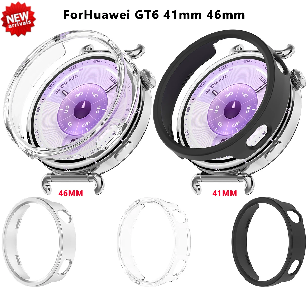 New PC Hollow Case For Huawei Watch GT 6 41mm SmartWatch Cover Protector Cover for Huawei Watch GT6 46mm Protective Accessores