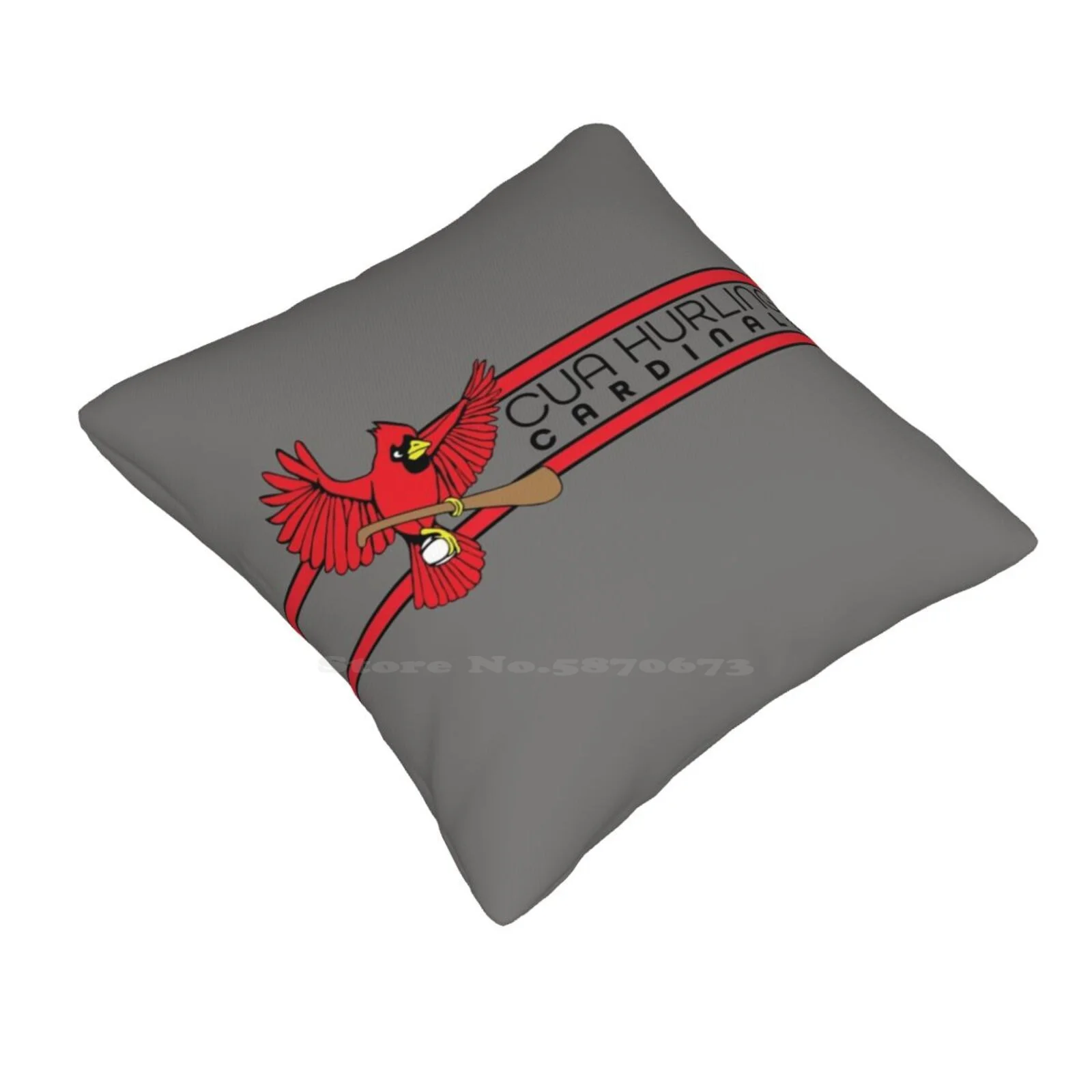 Cua Hurling Club Cardinal With Stripes ( Black Font ) Pillowslip Pillowcase Hurling Ncgaa Cua Catholic University Cardinal