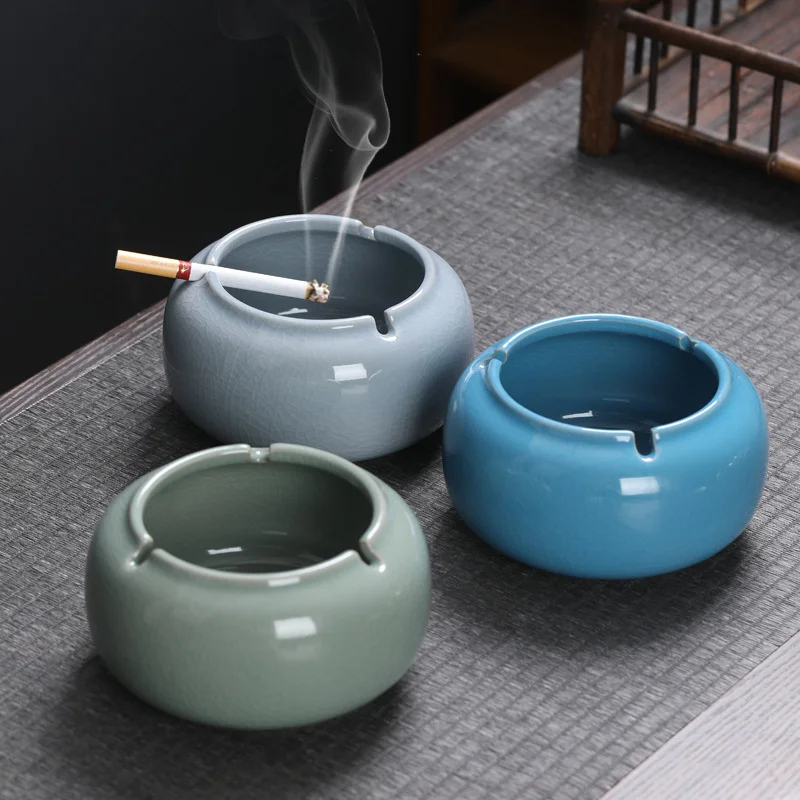 

Ceramic Ashtray Large Smoke Jar Office Living Room Windproof Ceramic Jar Office Ashtray Business Home Ashtray