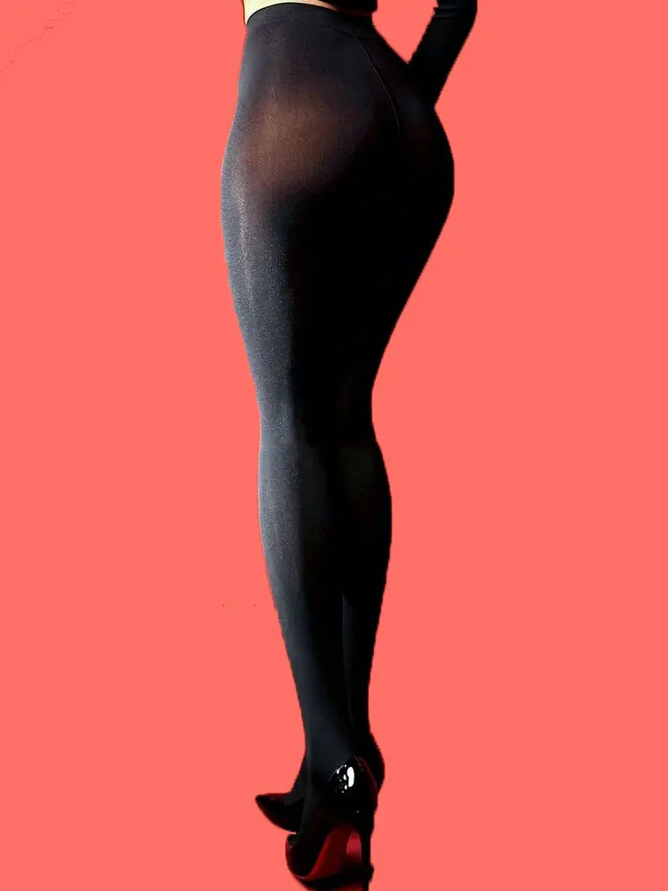 High Waist Autumn Winter Leggings Women's Elastic Shaping Warm Slimming Pantyhose Oil Shiny Glossy Tights Woman Lingerie