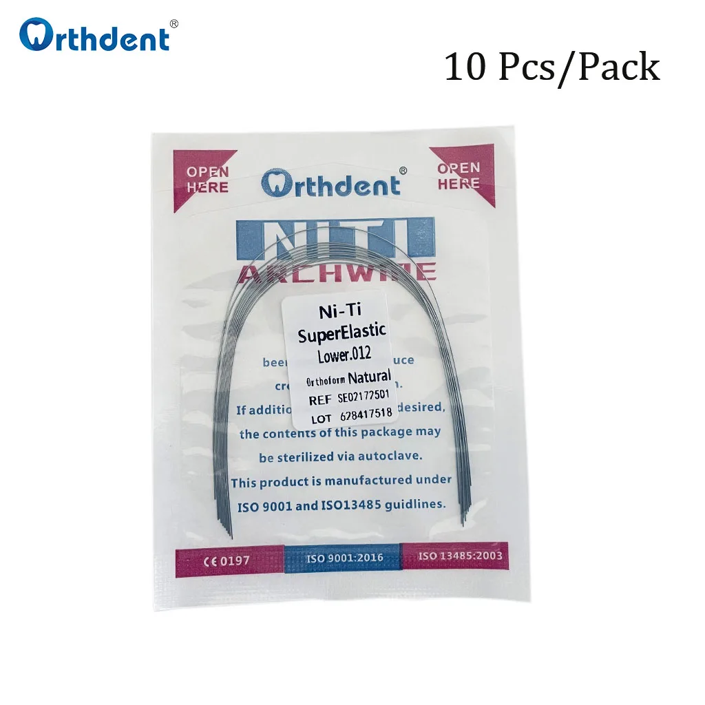 100 pçs dental niti archwire super elásticos arcos ortodônticos cintas de fio redondo retangular forma natural odontologia acessórios