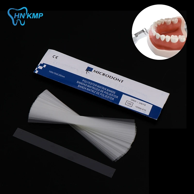 Dental Polyester Matrix Bands Stainless Steel Matrix Retainer Clear Matrices Strips Fit Filling Decayed Tooth Dentist Consumable