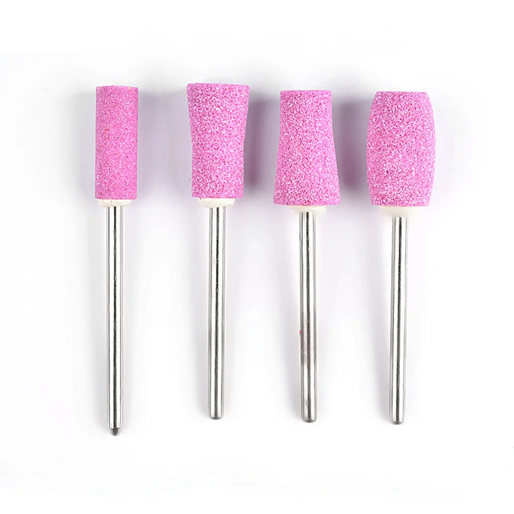 12 Pcs Nail Tools Files Grinding Head Supplies Accessories Suite Drill Bit Pink