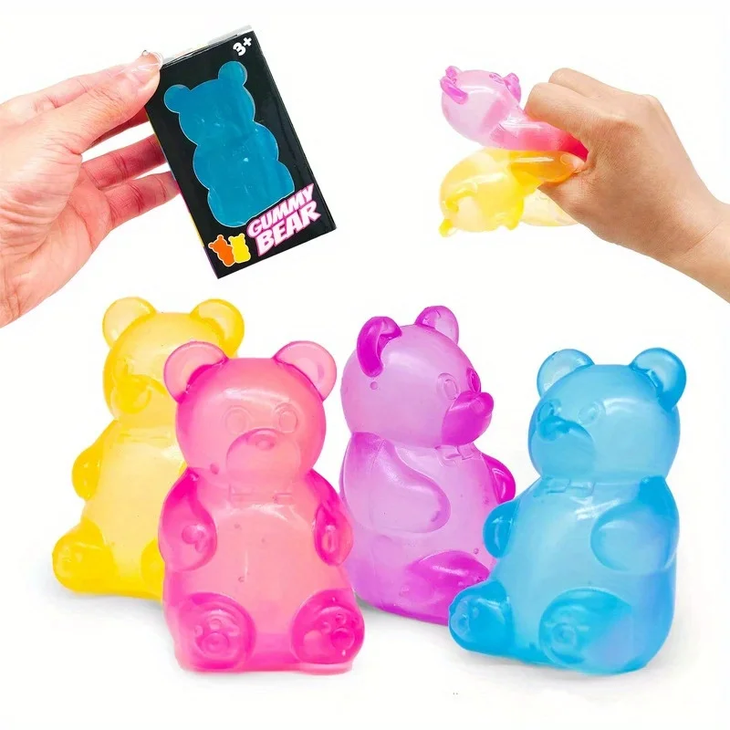 Niedlicher Bär Nee Doh Maltose Quetschspielzeug Buntes Sensorisches Spielzeug Kreatives Neues Produkt Schreibtischdekoration Stressabbau-Puppe – Detail 3