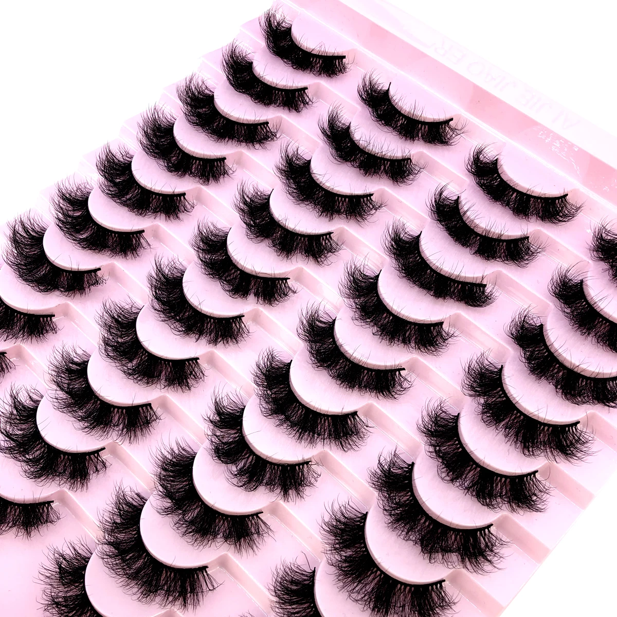 20 pairs of natural long 3D artificial mink false eyelashes fluffy and curled mink eyelashes extended eyelashes
