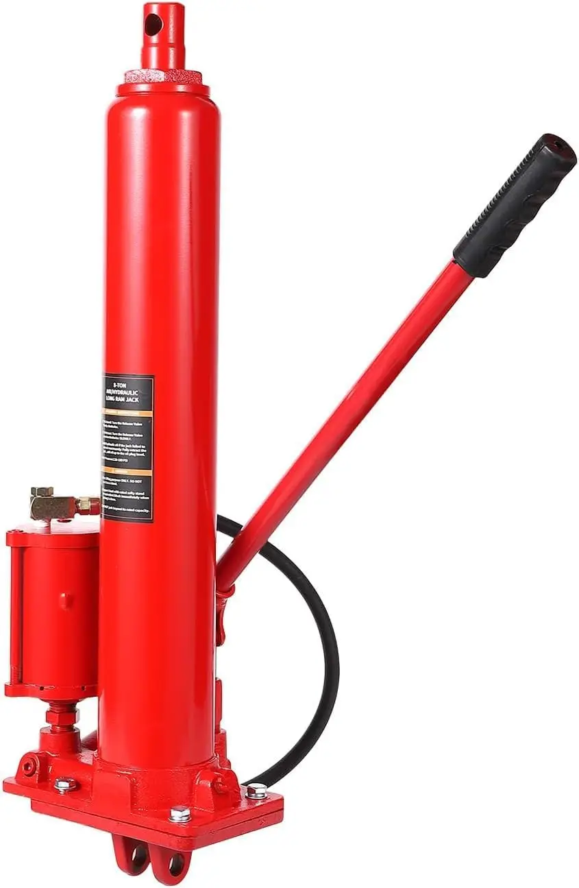 

8-Ton Air Hydraulic Long Ram Jack with 17,600 LB Capacity for Shop Cranes and Garage Use