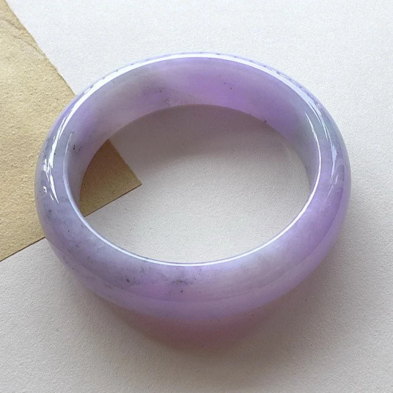 Genuine Myanmar Grade A Jadeite Certified Purple Jade Bangle Women Healing Gemstone Fine Jewelry Pure Natural Burma Jade Bangles