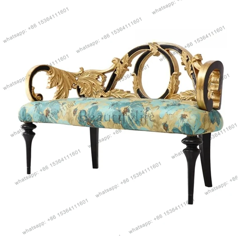 

Итальянский средневековый кожаный художественный прикроватный табурет, бытовой простой резной табурет для пеленания обуви