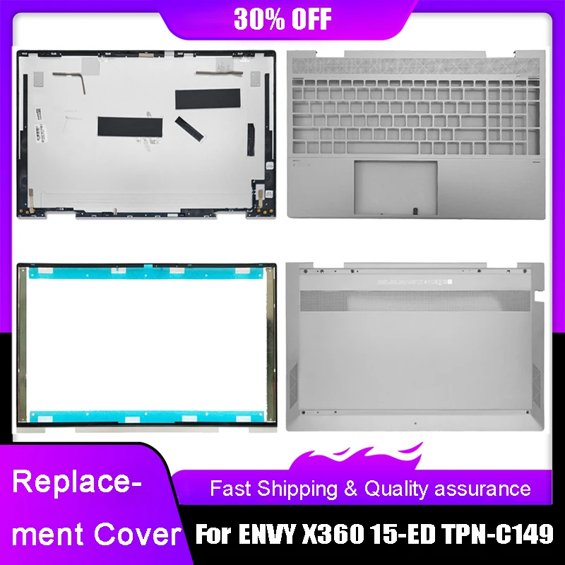 

Задняя верхняя крышка ноутбука для HP ENVY X360 15-ED 15-EE 15M-ED 15M-EE TPN-C149, рамка, упор для рук, верхняя нижняя часть корпуса, задняя крышка, серебристая