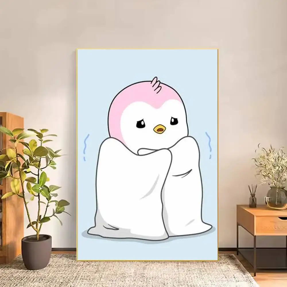 Love Pudgy Penguins Poster Versatile HD Waterproof Wall Art Self-Adhesive Decor for Any Space