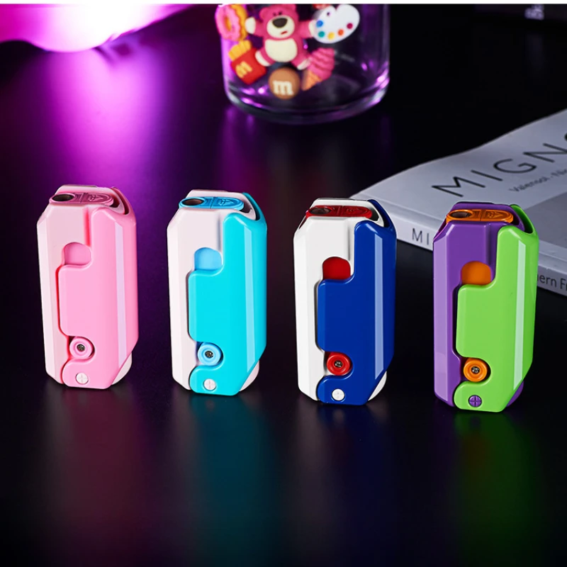 2024 Gravity Retractable Carrot Rechargeable Lighter Windproof Tungsten Luminous Cigarette Lighter Outdoor Toy Men\'s Gift