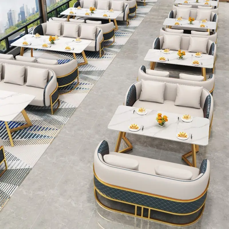 

Nordic light luxury sales office receives one table and four chairs to negotiate sofa lounge area to discuss single card seat