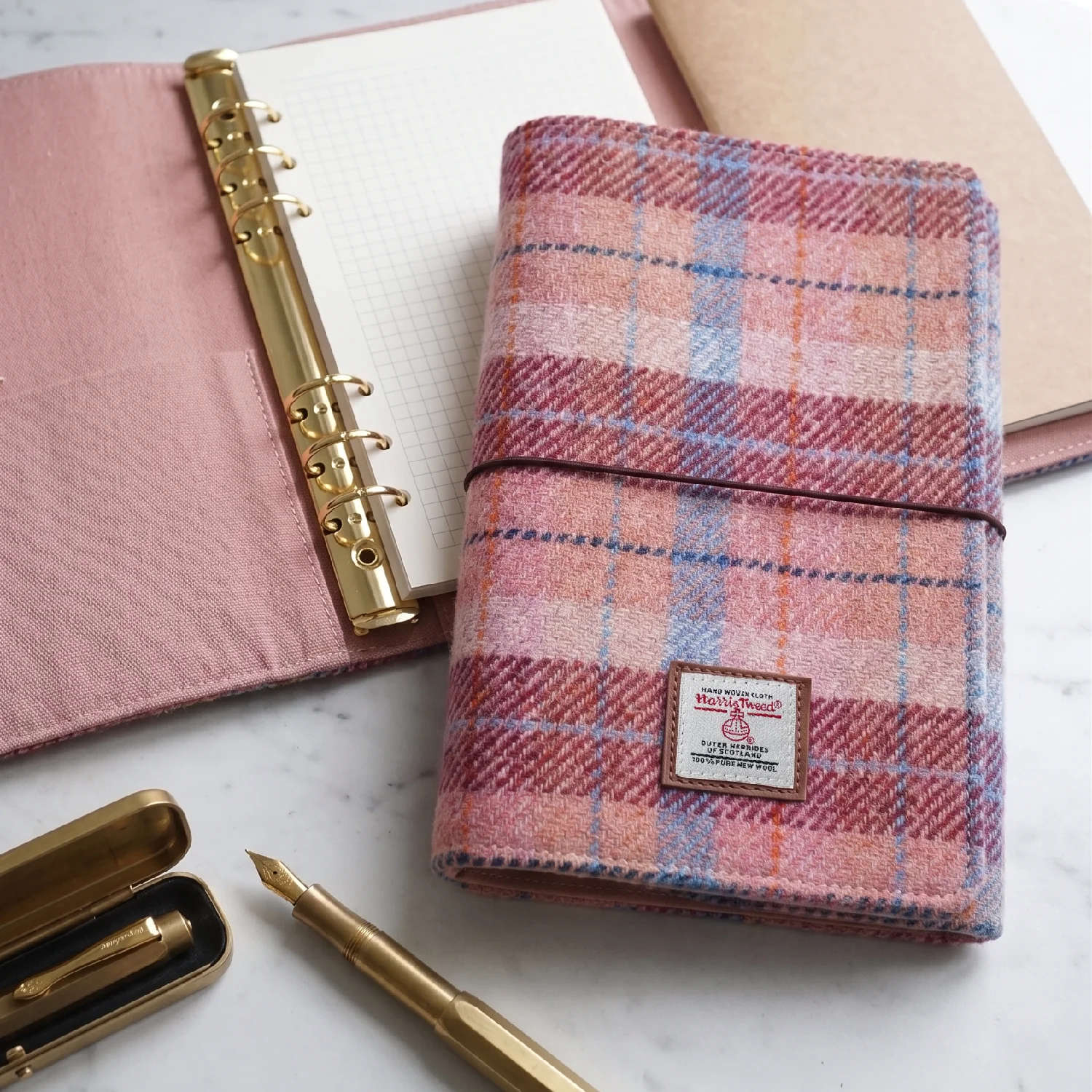 A5 Slim Loose-leaf Fixed-page Planner Harris Tweed Wool Notebook High-aesthetic Notebook Vintage Notepad 16.5x23.5cm