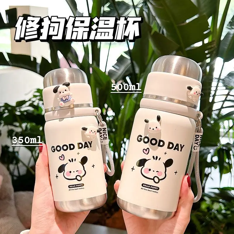 

Sanrio children cartoon Hot water cup Pochacco 316 steel Kawaii student Anime cup cute high-value big belly cup Birthday gift