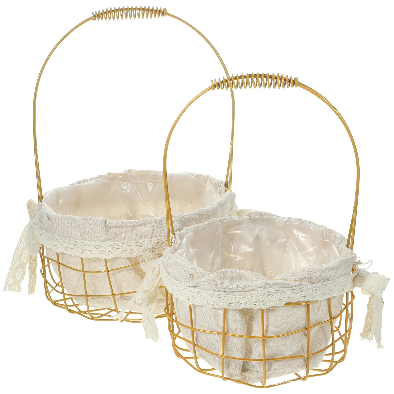 

2Pcs Woven Flower Basket Set Natural Rattan Decorative Planter for Indoor Dried Flowers Plant Storage Organizing