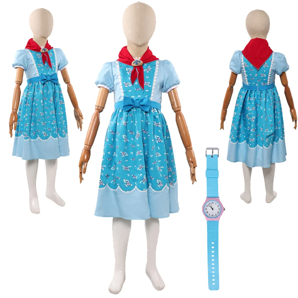 

Костюм для косплея Холли Уиллера: синее платье, шарф, часы, накидка, плащ. Для ТВ, Хэллоуина, фэнтези, карнавала, вечеринки, ролевых игр, маскарада.