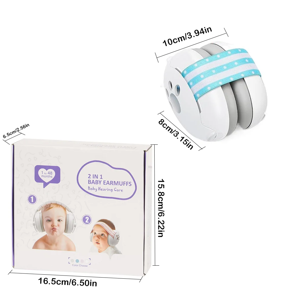 2-in-1 Baby Ear Protection Headphones Improves Sleep Convertible Design Baby Noise Cancelling Headphones Portable Adjustable