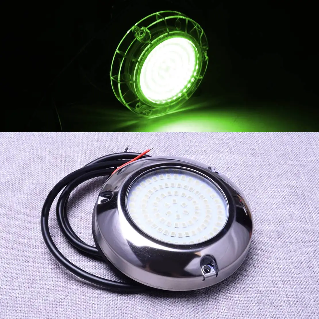 

IP68 Stainless Steel Green Light 90LED Underwater Pontoon Marine Boat Camper trailer Caravan RV Transom Light