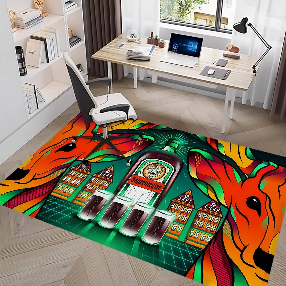 Alfombra Antideslizante para Lavadero, Decoración de Lavandería, Balcón, Sala de Estar Infantil, Baño, con Diseño de Licor Famoso J-Jagermeister