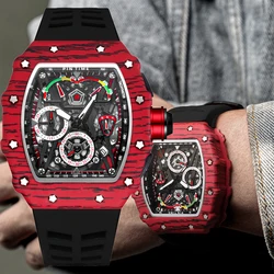 2024 neue Männer Sport Quarzuhr Chronograph Funktion Stoppuhr Gummiband Auto Datum männliche Luxus Armbanduhr beliebte Artikel