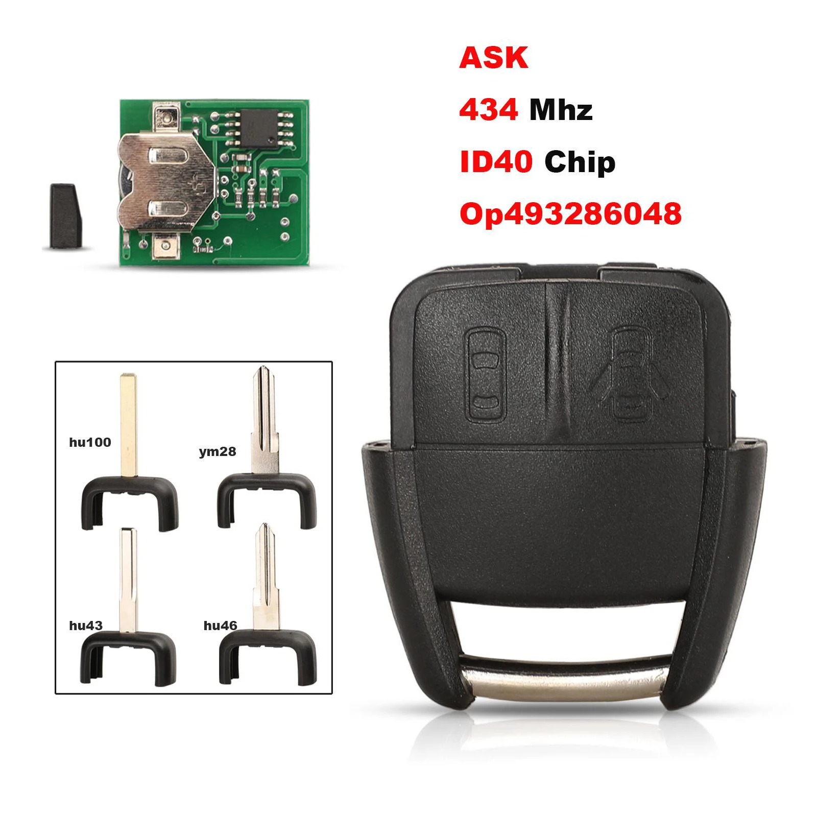 

Новинка: Корпус брелока дистанционного управления сигнализацией jingyuqin ASK 434 МГц ID40 2B для Opel Astra, Chevrolet Viva, Vectra 2001-2008