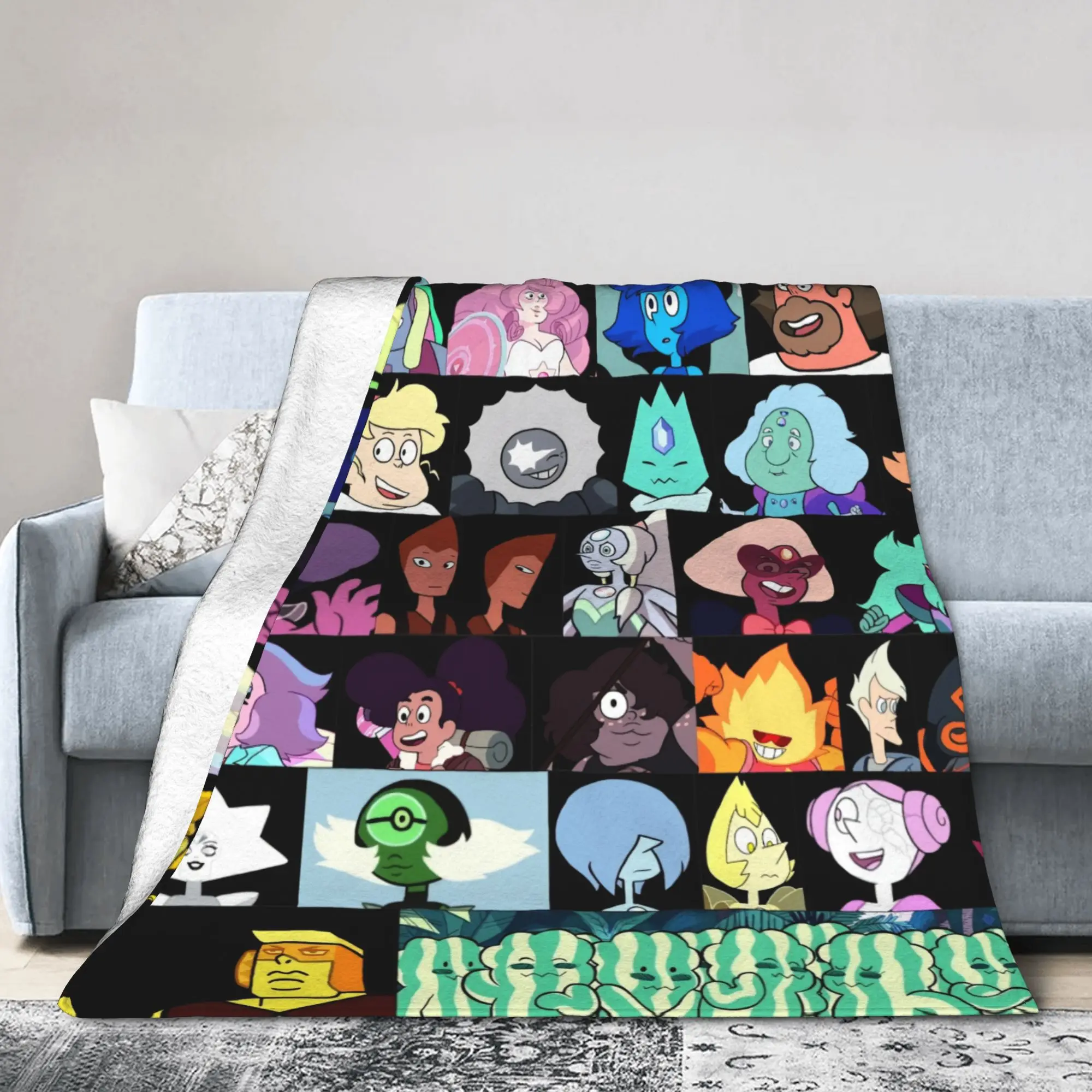 Custom Steven Universe Blanket Soft Fleece Warm Flannel Children Gift Cartoon Crystal Gem for Sofa Office Bedding Bedspread