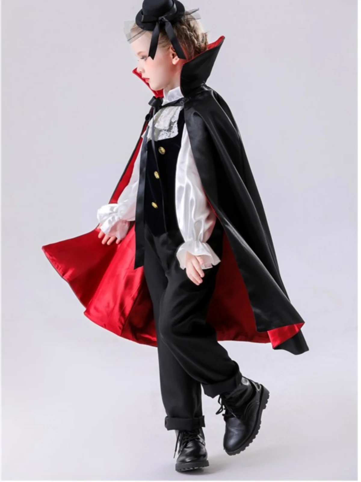 loween Children's Costume Girls  Performance Robe Witch Stage Performance Dr up Polyester Fiber Summer New Arrival