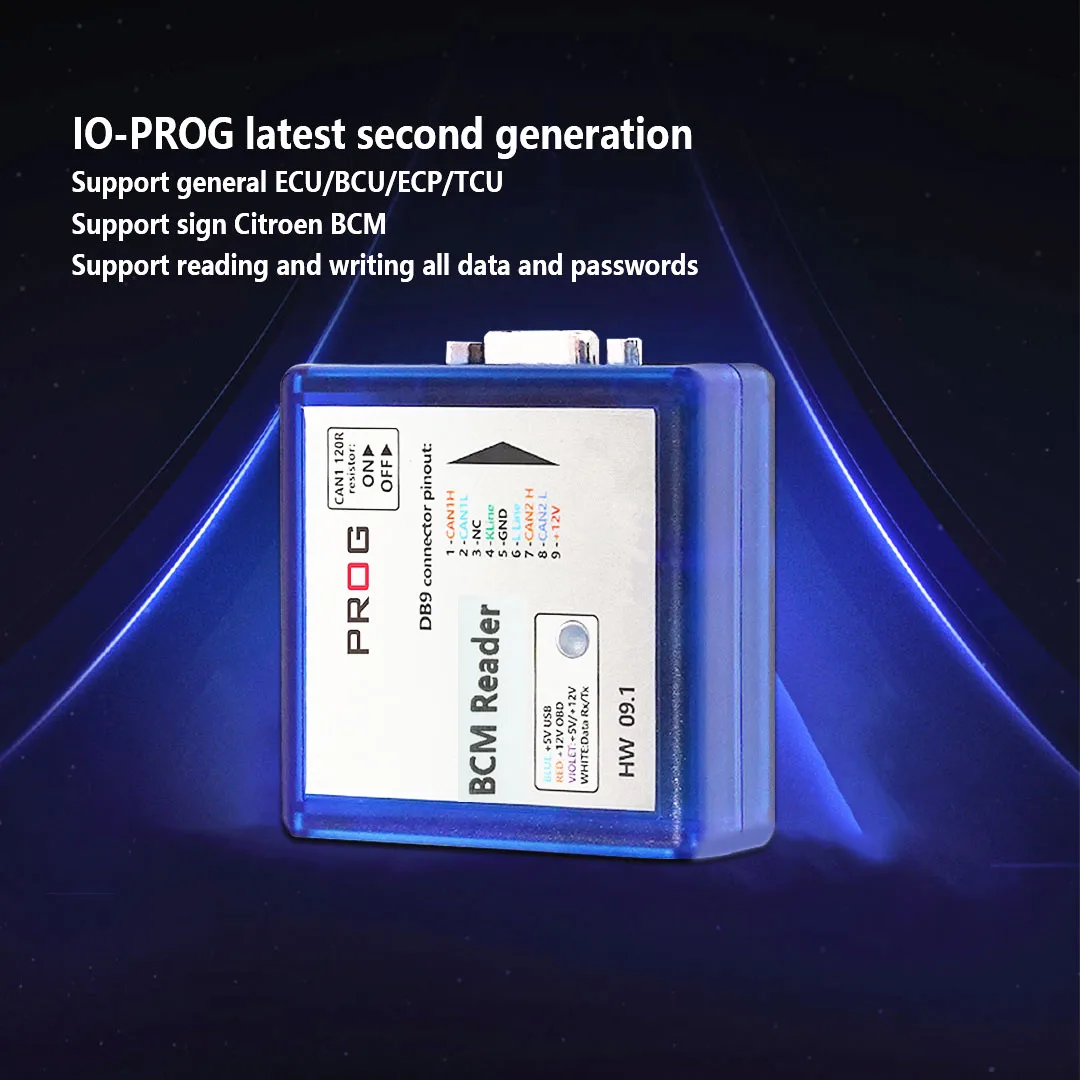 Newest IO-PROG ECU Programmer BD9 Pinout I/O Terminal IO PROG HW 09.1 K-Line CAN MULTITOOL For OPEL/GM