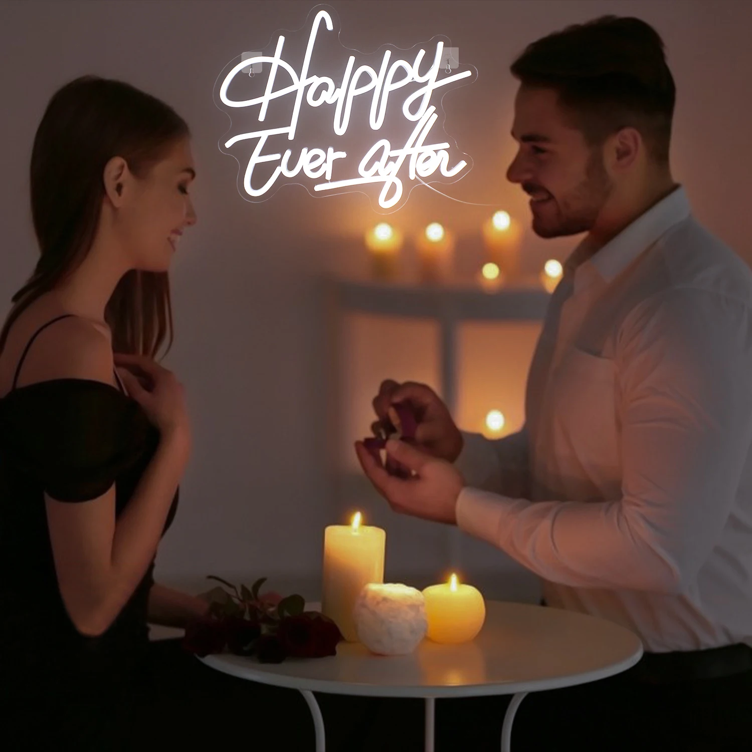 Sempre depois-luzes LED de sinal de néon, decoração do casamento, quarto, casa, noivos, letra, decoração, lâmpada de parede, arte