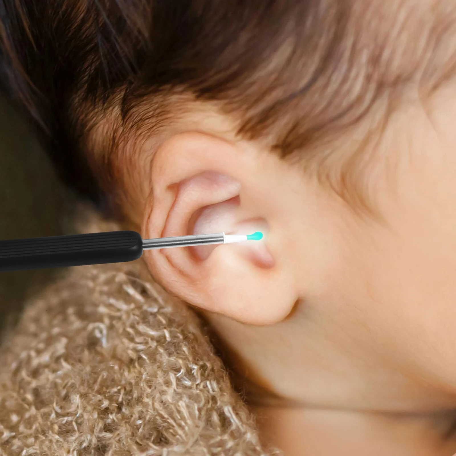 

1 set Cleaner 1296P Wireless Ear Otoscope 3Mm Metal Tip 4 Replacement Heads Earwax Removal Kit For Nose Oral