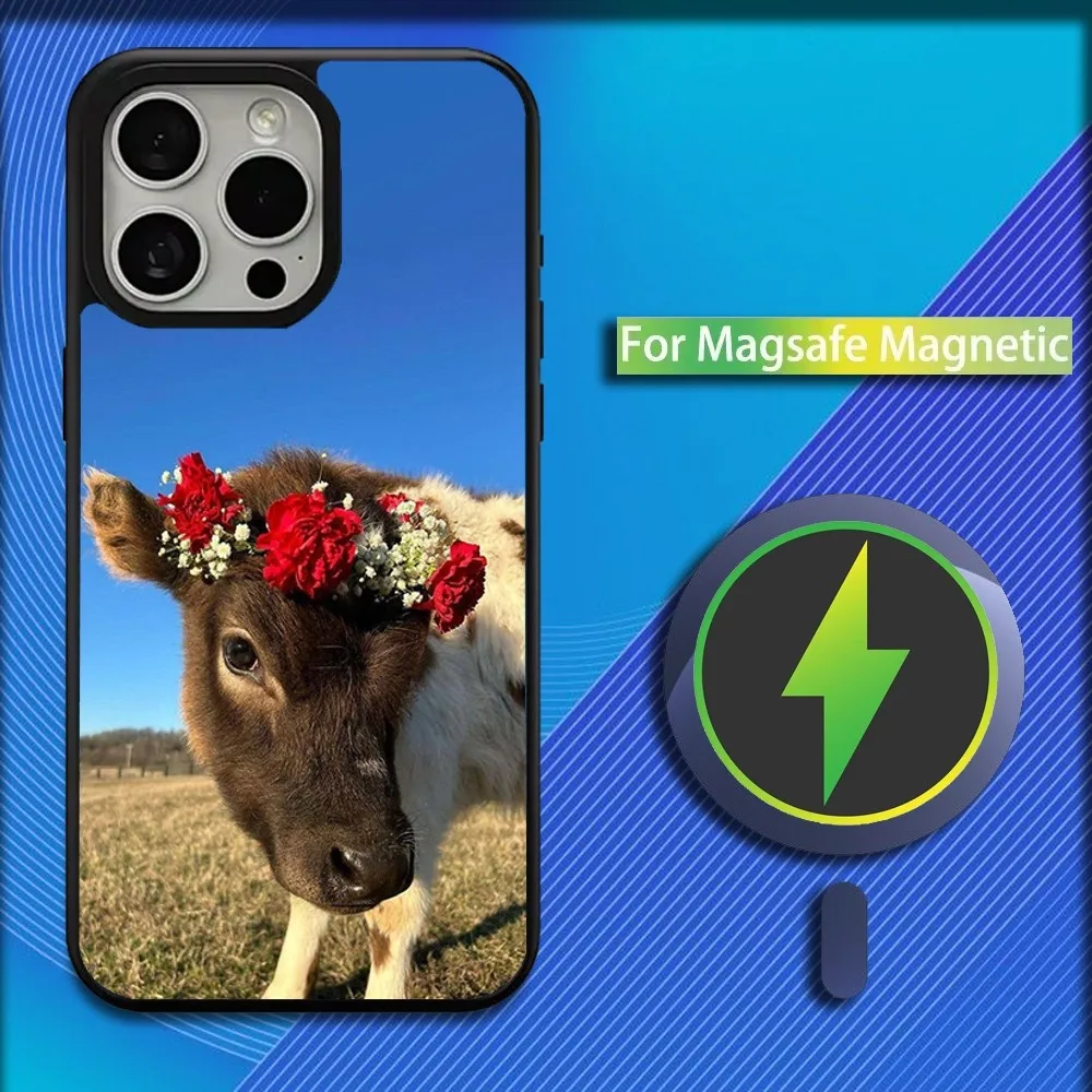 Cool Highland Cow Phone Case For iPhone 16,15,14,13,12,11,Plus,Pro,Max,Mini Magsafe Magnetic Wireless Charging