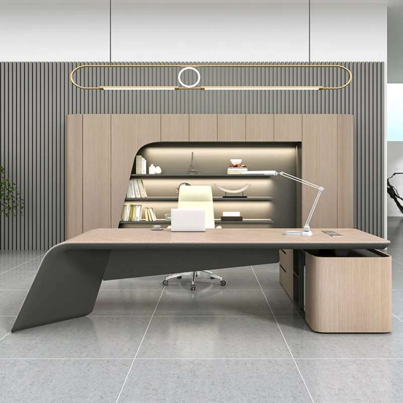 Modern Minimalist Multi Office Desk Creative Solid Wood Professional Computer Office Organizer Minimalist Research Furniture