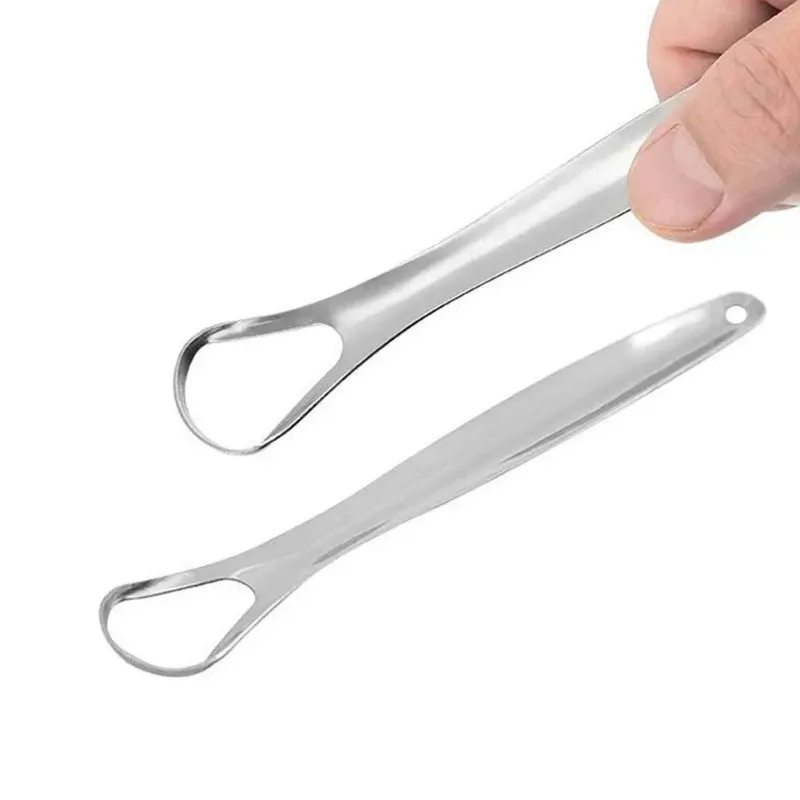 Tongue scraper Stainless Steel Tongue Scraper Cleaner Fresh Breath Cleaning Coated Tongue Oral Hygiene Care Tools Reusable