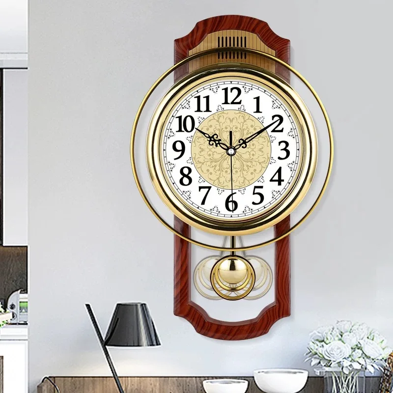 

Vintage Pendulum Clock Silent Wall Clock Home Decor Luxury Wall Art 3D Watches Bedroom Living Room Modern Home Decoration