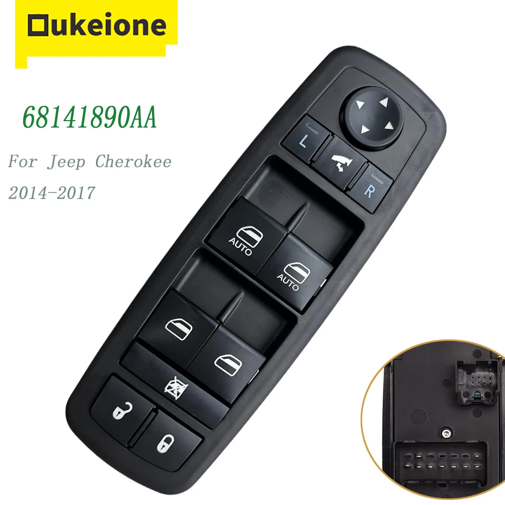 Electric Power Window Switch Control Button for Jeep Cherokee Latitude, Limited 2014 2015 2016 2017 68141890AA Car Accessories