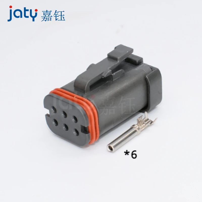 1pcs 6-pin DJ7062X-1.5-21 Automotive ABS Connector Black Decher Type Waterproof DT16-6SB-KP01