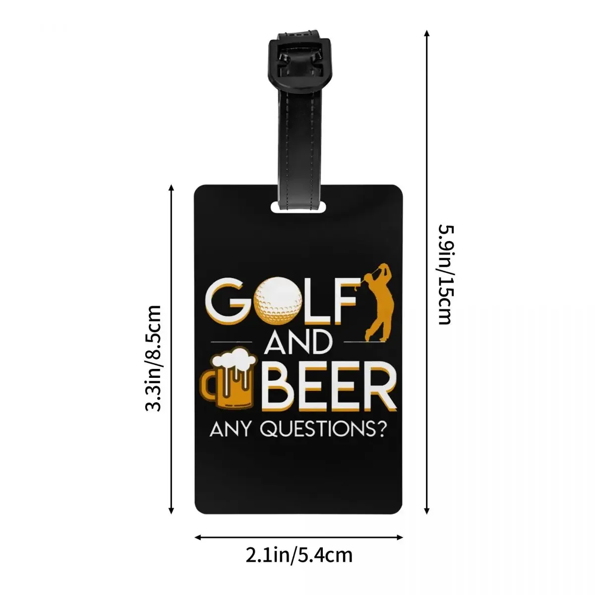 Custom Golf And Beer Luggage Tag Privacy Protection Baggage Tags Travel Bag Labels Suitcase