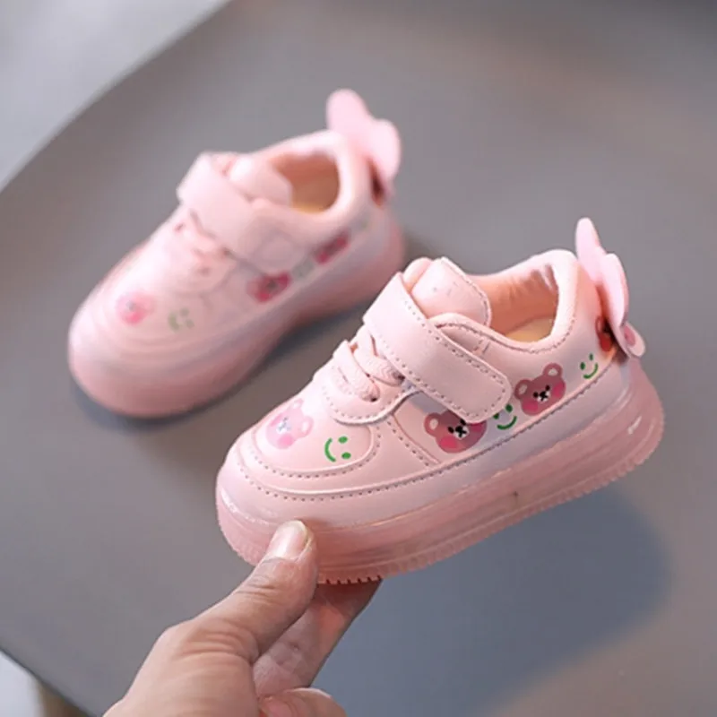 Zapatillas LED Kids Shoe Children Shoes for Girl Boy Luminous Casual Sneakers Non-slip Soft Glowing Little Bear Toddler Shoe운동화