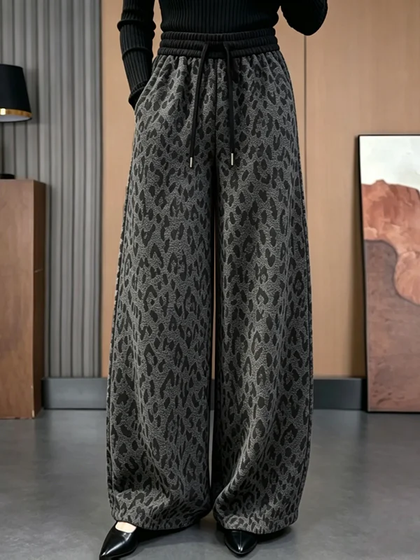 High Waist Wide Leg Knife Pants Women's Casual Trousers Spring Autumn High Waist Loose Small Size Conceal Thickened Slimming ...