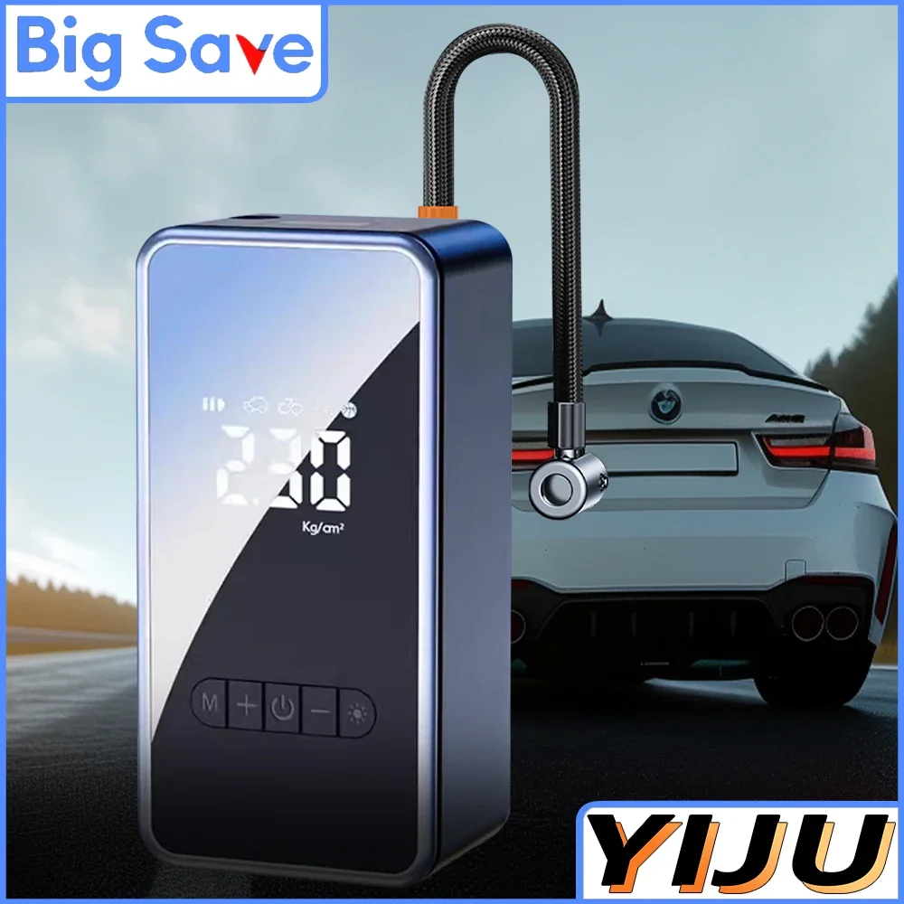 

Портативный компрессорный насос со светодиодной лампой для автомобиля, мотоцикла, велосипедных шариков для шин, беспроводной электрический автомобильный воздушный насос для шин