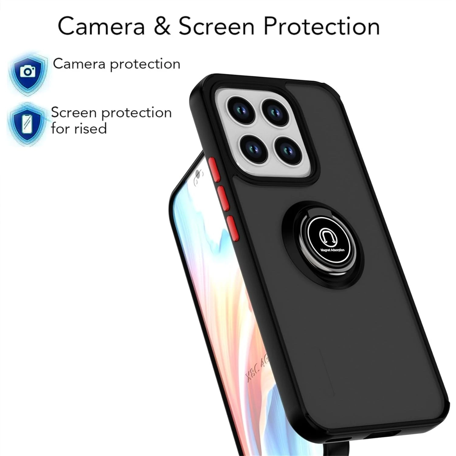 حافظة مدرعة غير لامعة لهاتف موتورولا موتو G56 G86 حلقة غطاء حامل مغناطيسي حامل مقاوم للصدمات شل كوكه Fundas