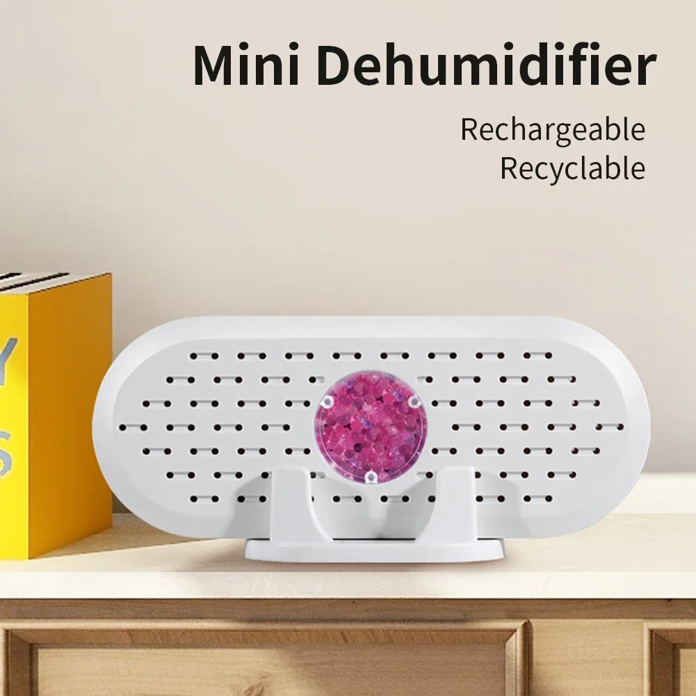 Mini Electric Dehumidifiers 5W 6V USB Cycle Reusable Moisture Absorbent Dehumidifier for Wardrobe Shoe Cabinet Bookcase White