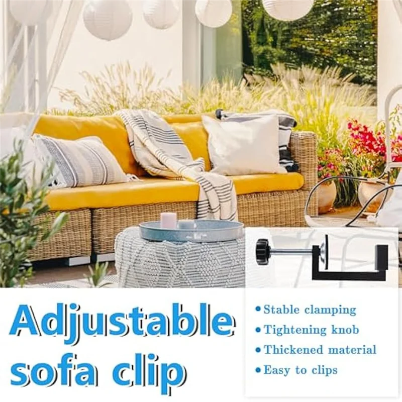 ABJO-4Pcs G-Clips, Clips ajustables para muebles de Patio, abrazaderas para muebles de mimbre para sofá de exterior, abrazaderas de mimbre, sujetadores para sillas de mimbre