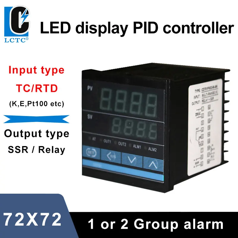 

LCTC PID Temperature Controller Output SSR Relay PID Regulator TC/RTD Input Digital Thermometer RKC 72x72mm CD701