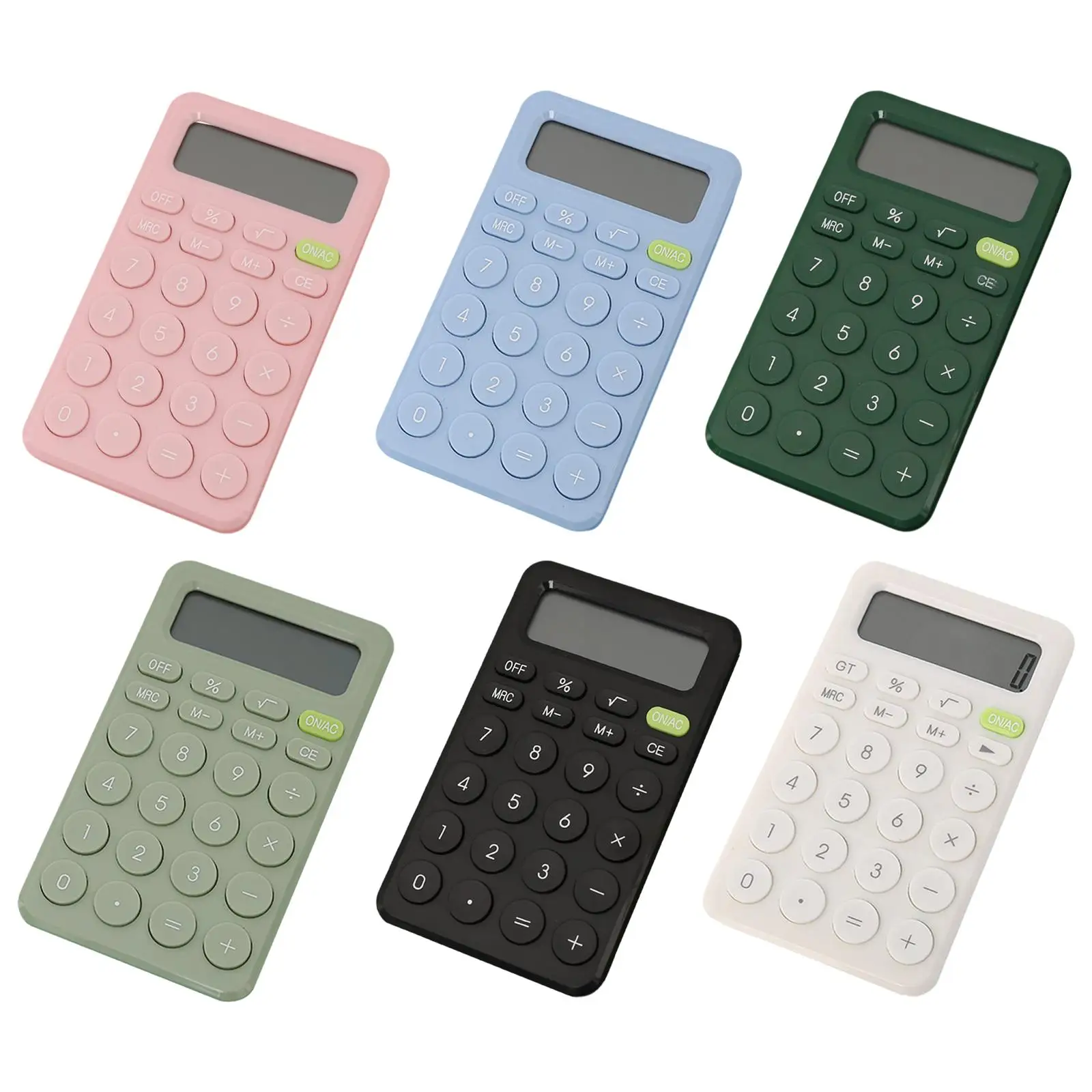 

Electronic Calculator Mathematics Learning Aid Muti-Color with Button Battery Portable Pocket Calculator for Office Home Kids