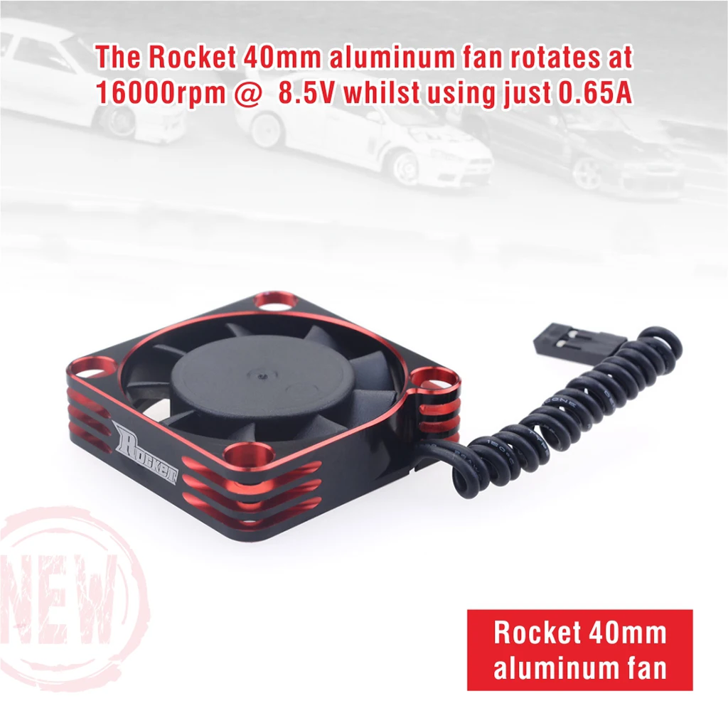 Surpass Hobby Rocket 25mm 30mm 36mm 40mm 50mm Metal Cooling Fan for RC ESC Motor Heat Dissipation-Red&Black