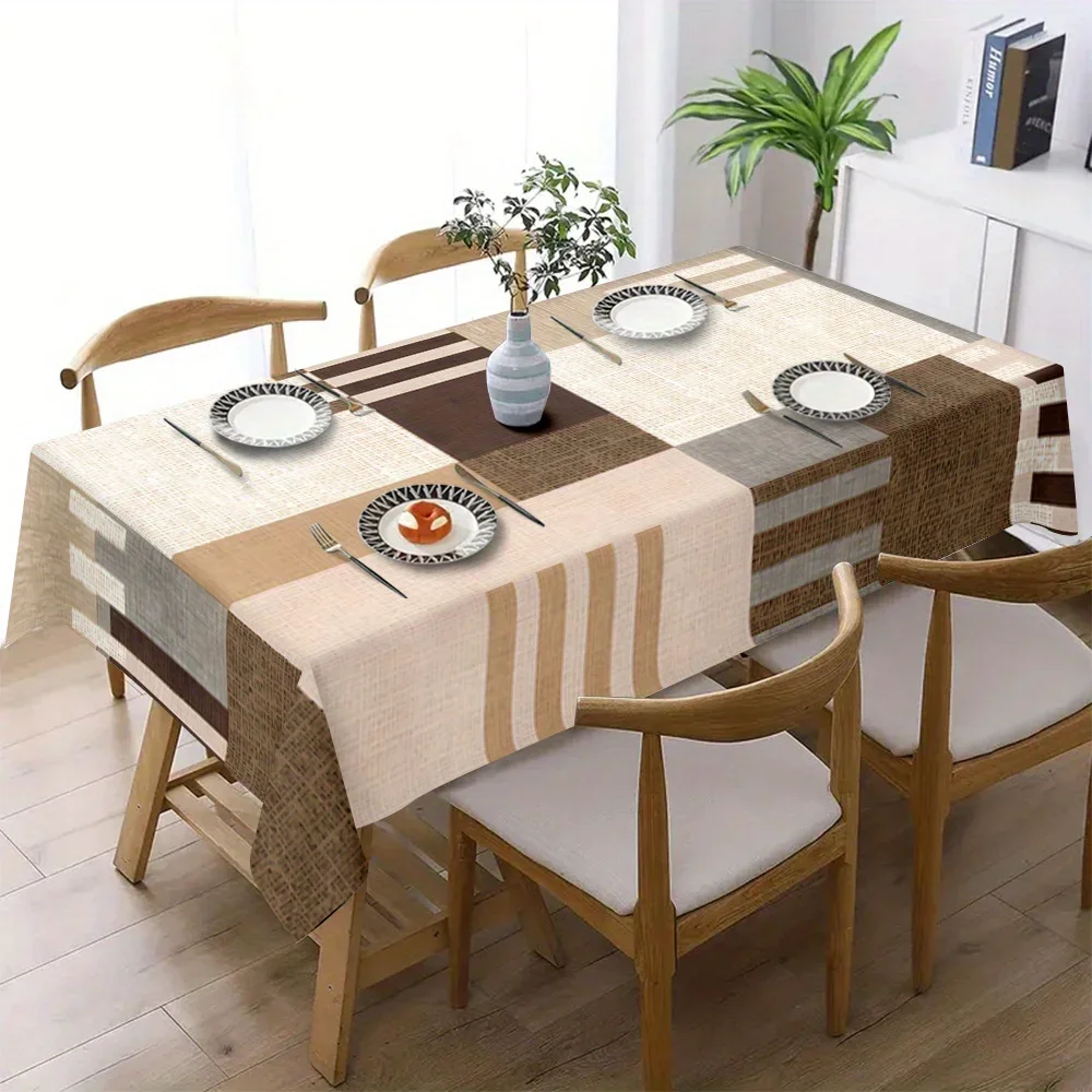1pc modern fashion, mica color theme, geometric stripe print pattern, suitable for rectangular restaurant tablesxzj