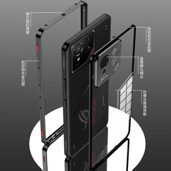For ROG Phone 9 Pro Case,Metal Aluminium Magnet Shockproof Shell,Camera Protection Transparent Phone Case Funda For ROG Phone 9