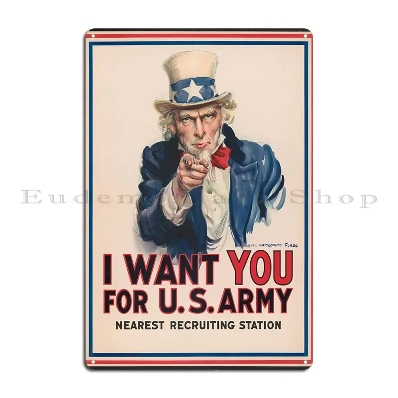 I Want You For Us Army Metal Sign Poster PaintingCustomize Garage Customize Wall Custom Tin Sign Poster